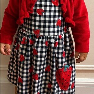 SHEIN Red and Blue Checkered Strawberry Dress with for Kids gently used